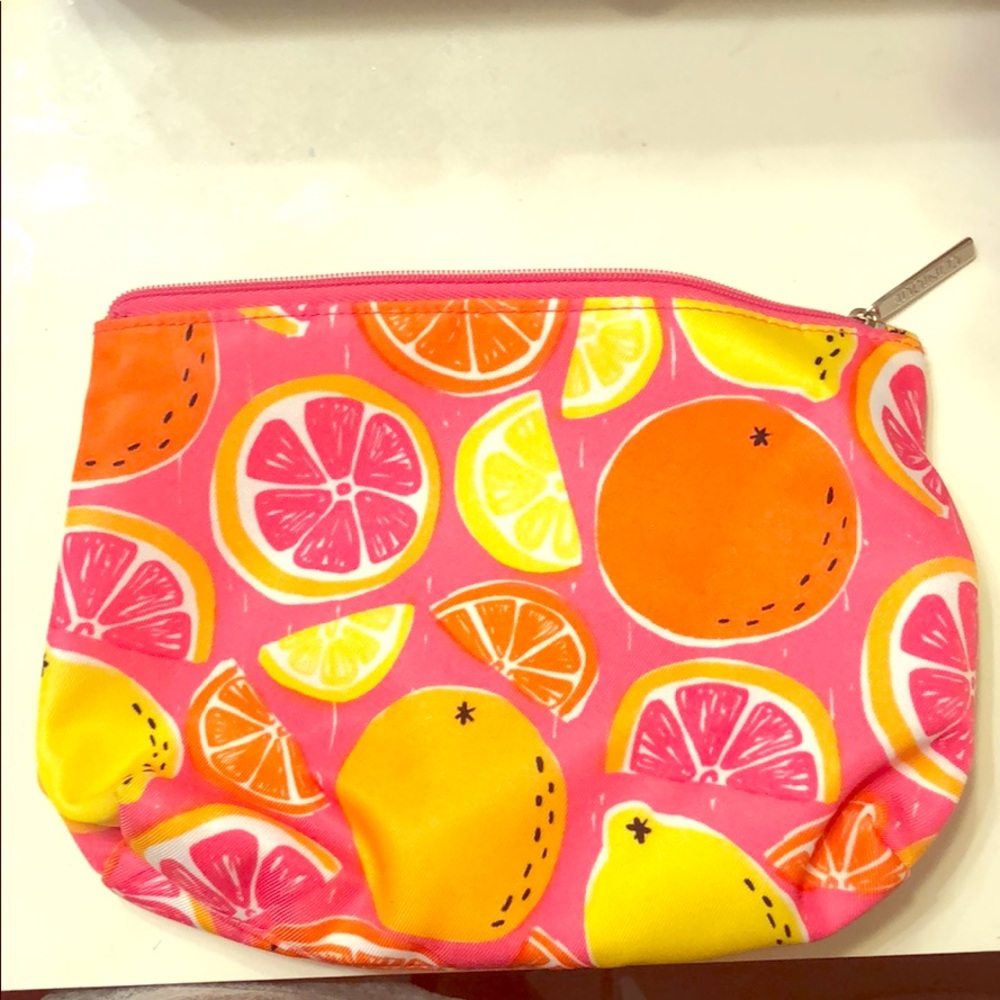 Cute citrus Clinique large makeup bag